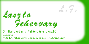 laszlo fehervary business card